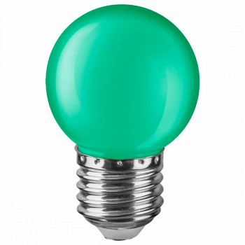 Лампа светодиодная LED 1вт Е27 зеленый шар