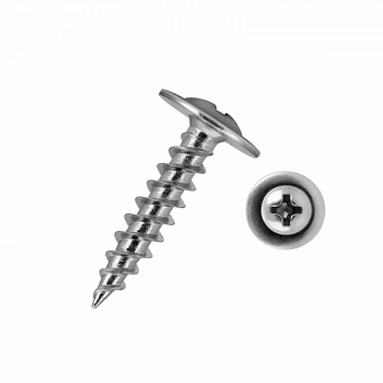 Саморез полусфера с прессшайбой, острый, цинк 4,2*19 кор. - 1000 шт. SteelRex