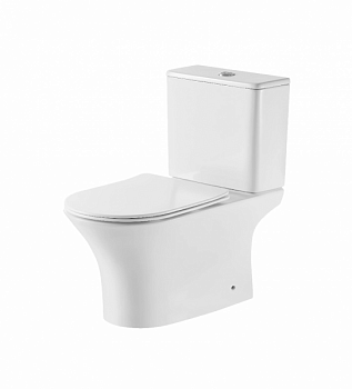Унитаз напольный Grossman Classic GR-4465SQ (640х350х800) безободковый,белый с тонкой крышкой,микрол