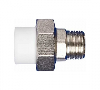 Муфта комбинированная 20*1/2" НР ПП  разьемная (американка)MeerPlast 